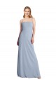 Outlet Straight Neckline Crepe Slip Prom Dress with Strappy Back UK