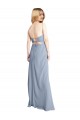 Outlet Straight Neckline Crepe Slip Prom Dress with Strappy Back UK