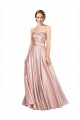 Outlet Long Plated Strapless Sweetheat Stretch Satin Prom Dress UK