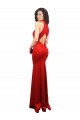 Outlet Halter Neck keyhole Front Back Long Stretch Satin Prom Dress UK