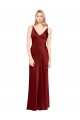 Outlet Full Length Long Stretch Satin Slip Prom Dress V-Back UK