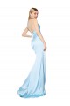 Outlet Double Straps V-Neck Sleeveless Stretch Satin Prom Dress with High Slit UK