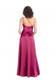 Outlet Sleek One Shoulder A-Line Long Stretch Satin Prom Dress with Spaghetti Straps Back UK