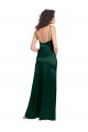Outlet Long Slim Scoop Neck Stretch Satin Prom Dress with Open Back UK