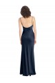 Outlet Cowl Neck Long Empire Waist Stretch Satin Prom Dress with Open Back UK