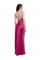 Outlet V-Neck Spaghetti Straps Slim Stretch Satin Prom Dress with Low Scoop Back UK