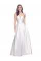 Outlet Full Length Strapless V-Cutout Stretch Satin Prom Dress UK