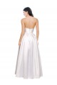 Outlet Full Length Strapless V-Cutout Stretch Satin Prom Dress UK