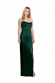 Outlet Scooped Strapless Neckline Stretech Satin Prom Dress with Side Slit UK