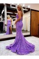 Outlet A-Line Sweetheart Sleeveless Long Velvet Sequin Prom Dress with Slit UK