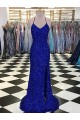 Outlet V-Neck Sleeveless Long Velvet Sequin Prom Dress UK