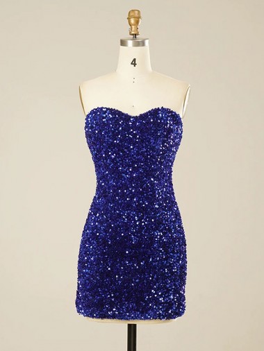 Outlet Short Sweetheart Velvet Sequin Prom Dress UK