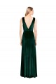 Outlet Daring Deep V-Neck Long Full Length Velvet Prom Dress UK