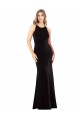 Outlet Vintage Velvet High Neck Prom Dress with Strappy Back UK