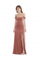 Outlet Off the Shoulder Flounce Sleeve Velvet Maxi Prom Dress & Pockets UK