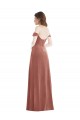 Outlet Off the Shoulder Flounce Sleeve Velvet Maxi Prom Dress & Pockets UK