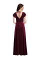 Outlet Flutter Sleeve Velvet Maxi Prom Dress with Pockets UK