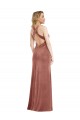Outlet Plunging Neckline Velvet Maxi Prom Dress with Criss Cross Open Back UK
