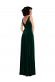 Outlet Floor Length Velvet Maxi Prom Dress with Shirred Bodice and Front Slit UK