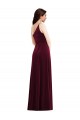 Outlet One Shoulder Spaghetti Strap Velvet Maxi Prom Dress with Pockets UK