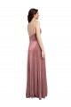 Outlet Low Scoop Back Long V-Neck Velvet Slip Prom Dress UK