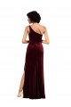 Outlet One Shoulder Floor-Length Velvet Prom Dress UK
