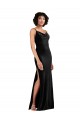 Outlet Modern Floor-Length Velvet Prom Dress with Cowl Neck and Spaghetti Straps UK