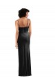 Outlet Modern Floor-Length Velvet Prom Dress with Cowl Neck and Spaghetti Straps UK