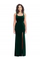 Outlet Square Neck Long Velvet Maxi Prom Dress UK