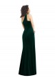 Outlet One Shoulder Velvet Trumpet Prom Dress with Front Slit UK