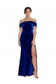 Outlet Full Length Long Velvet Prom Dress with Side Split UK