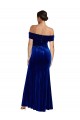 Outlet Full Length Long Velvet Prom Dress with Side Split UK