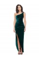 Outlet One Shoulder Velvet Front Wrap Prom Dress  UK