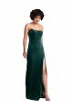 Outlet Scooped Strapless Long Velvet Prom Dress with Daring Side Slit UK