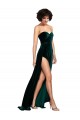 Outlet Sweetheart Fluid Velvet Prom Dress with High Split UK