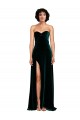 Outlet Sweetheart Fluid Velvet Prom Dress with High Split UK